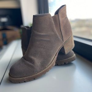 Taupe suede ankle boots